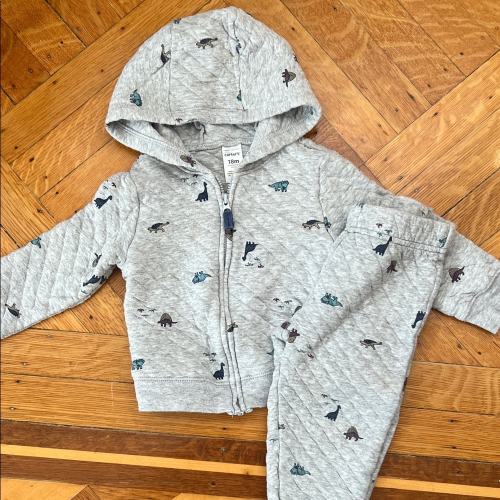 Carter's Gray Dinosaur Kids Matching Set